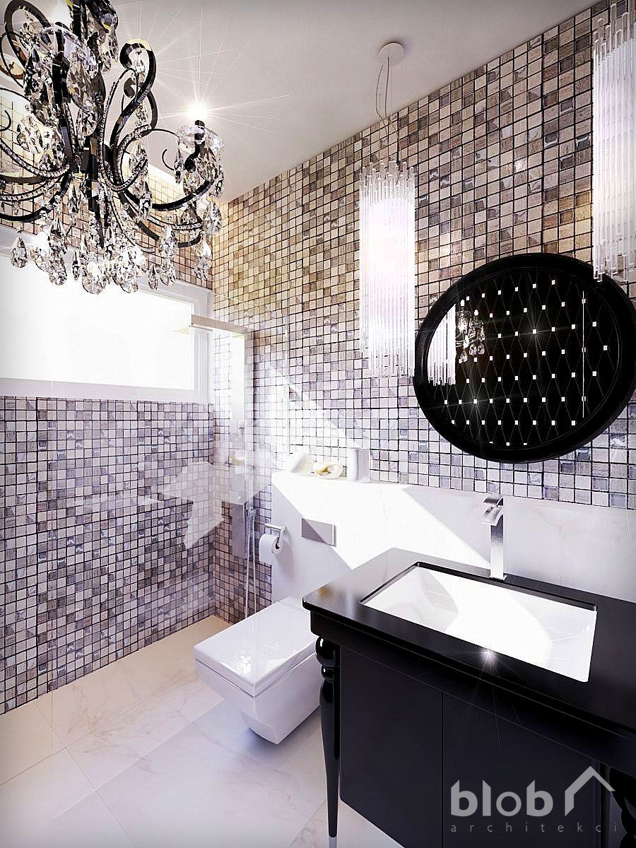 łazienka w stylu glamour, BLOB Architekci, Magdalena Lorek-Biela